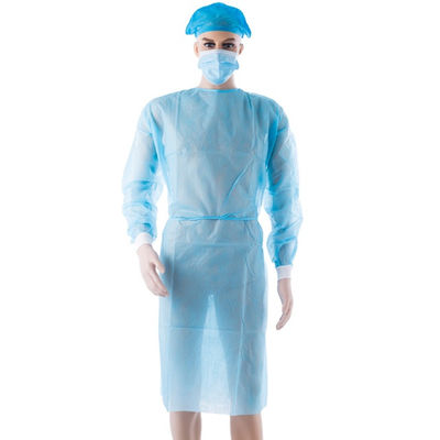 Non Woven Blue Knit Cuff ISO13485 Patient Surgical Gowns