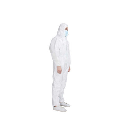 Liquid Resistant Hooded XXXL Disposable Protective Suit