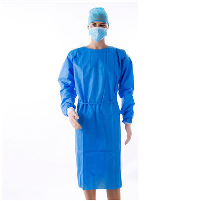 No Stimulus 115*137cm Blue PE Breathable Isolation Gown