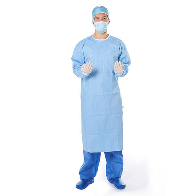 Four Buttons Dust Proof ISO 30g Disposable Isolation Gowns