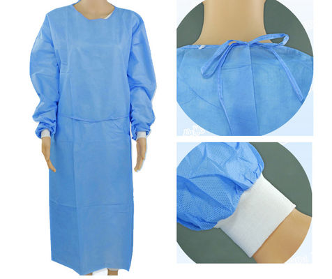 Good Tensile Strength 115*137cm Plastic Isolation Gowns