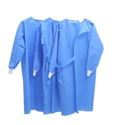 Four Buttons Dust Proof ISO 30g Disposable Isolation Gowns