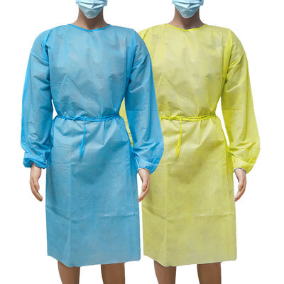 70gsm PP + PE Non Woven Medical Isolation Gowns With Cuff