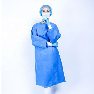 SMS Or PP PE S-XXXL Size 35g-60g Water Resistant、Anti-virus Disposable Isolation Gowns