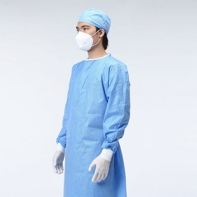 60gsm Nonwoven Sms Level 2 Isolation Gown With Knit Cuff