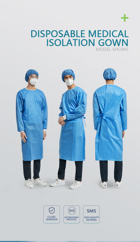 Blue Flame Retardant Disposable Protective Coverall 60gsm Microporous