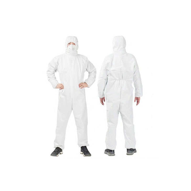 Hospital White 55gsm Polypropylene Disposable Coveralls