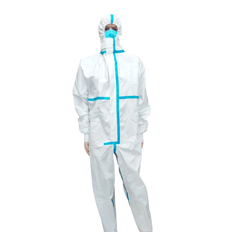 Breathable 22g/m2 Hooded Waterproof Disposable Overalls