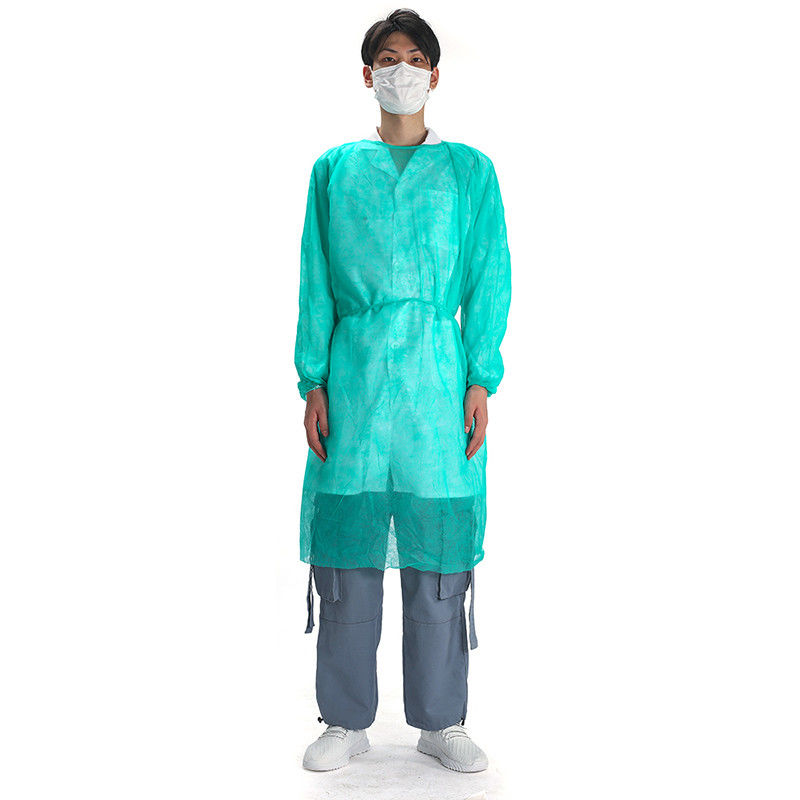 No Sterile Blue Or Green PP+PE 45g S-XXXL Size Disposable Medical Isolation Gowns